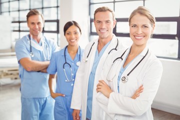 Portrait of medical team standing together