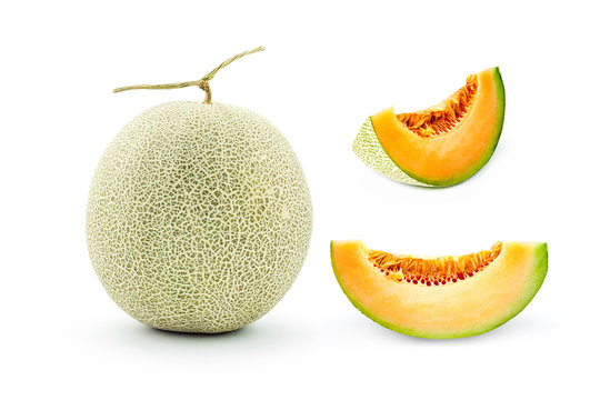 Cantaloupe melon isolate on a white background