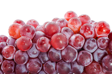 Red grapes isolated on white