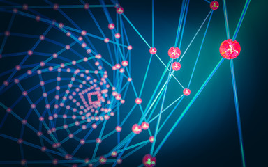 Abstract polygonal space low poly dark background