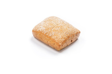 Bread on white background