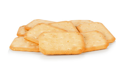 Biscuits with sesame seed on white background