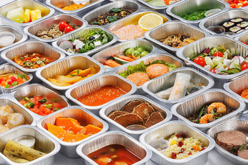Food in the containers 