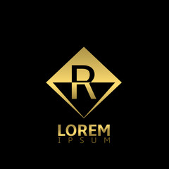 Obraz premium Golden R letter