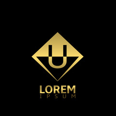 Obraz premium Golden U letter