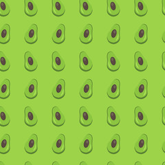 avocado with slice,  seamless pattern background with juicy and tasty fruits