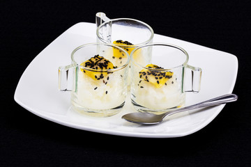 Mango dessert sweet on white plate