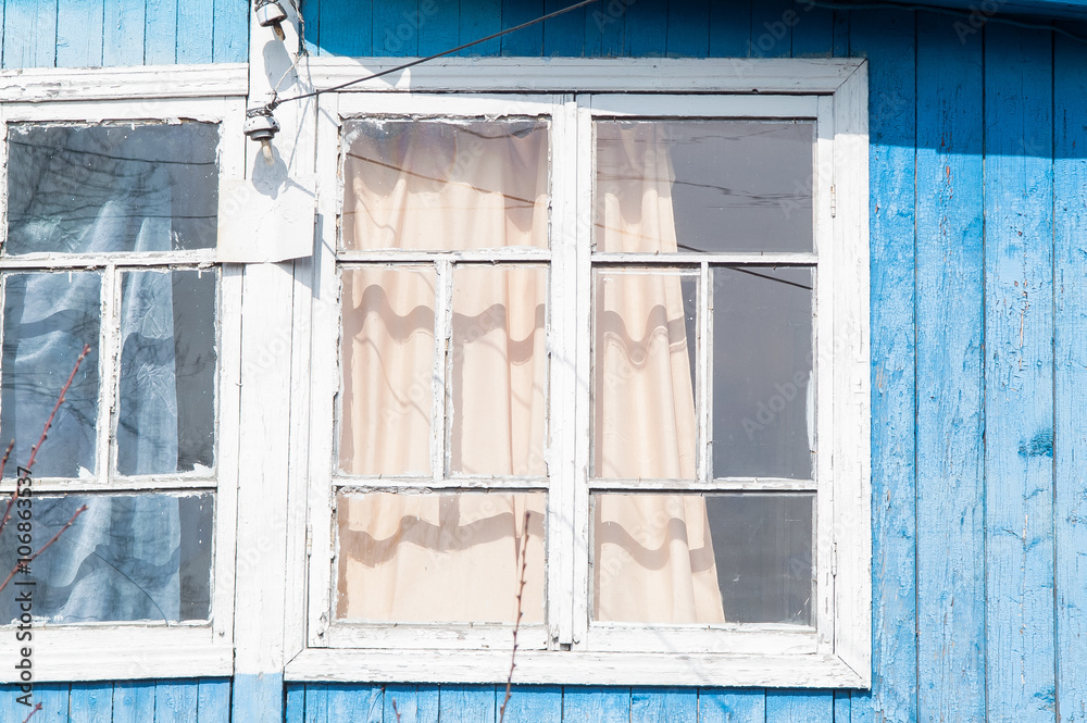 Wall mural old house window