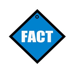 FACT  white wording on quadrate blue background