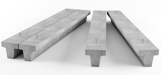 Reinforsed concrete beams. 3d rendering - 106864383
