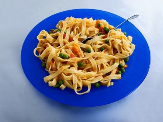 pasta with vegetables as dinner meal