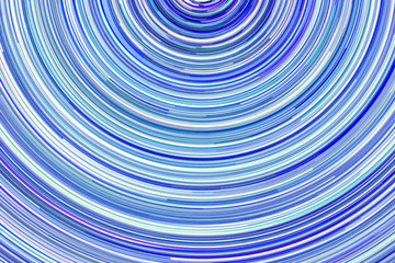 Circular rotating blue neon lights background.