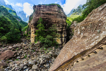 Kettenleiter in der Tugela-Schlucht, Drakensberge, KwaZulu Natal, Südafrika
