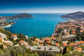 Peel and stick wall murals Villefranche-sur-Mer, French Riviera Cote d'Azur France. View of luxury resort and bay of French rivi