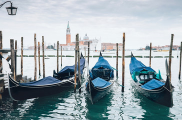 Fototapeta na wymiar Venecian gondolas