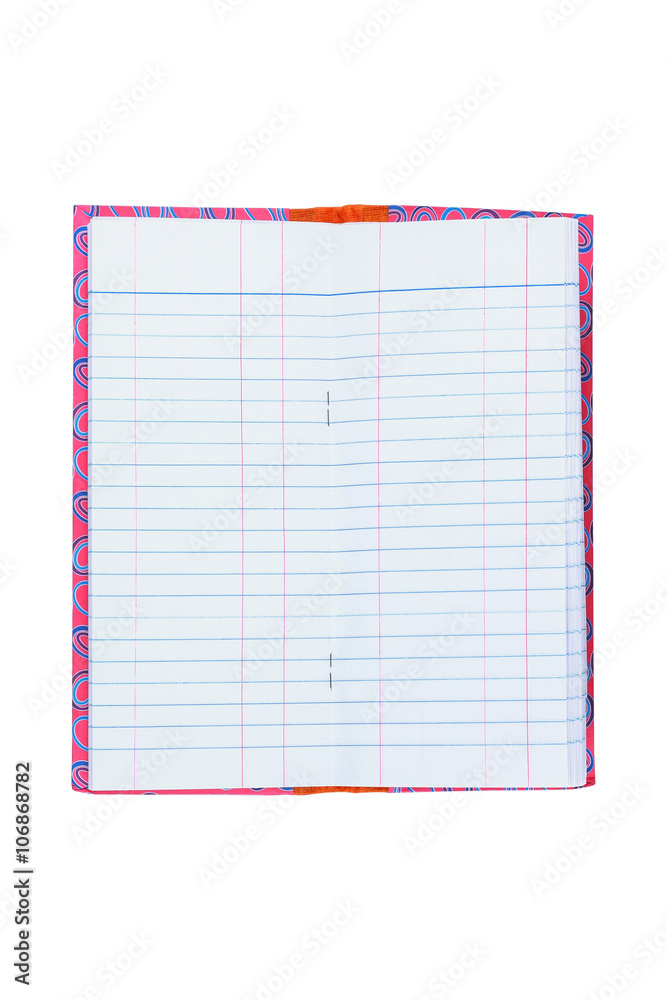 Aufkleber one open notebook isolated on white