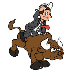 Businessman on bull