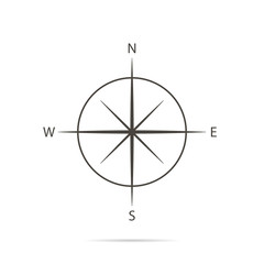Icon compass on white background and flat design