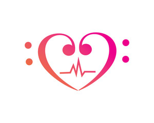 Modern Music Logo Symbol - Heart Pulse Music