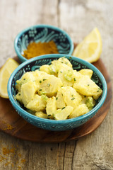 Potato salad with onion, celery and lemon dressing