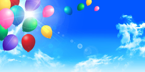 風船　空　風景　背景