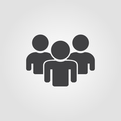 People Icon on a grey background flat design