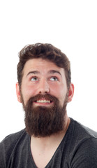 Handsome man with long beard