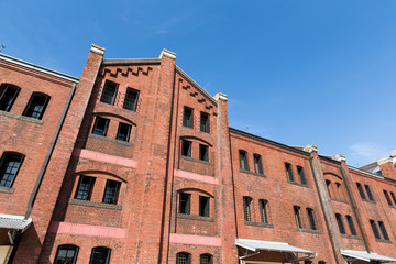 Fototapeta na wymiar Red brick warehouse in yokohama