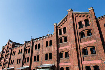 Fototapeta na wymiar Red brick warehouse in yokohama city