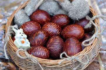 brown painted easter eggs