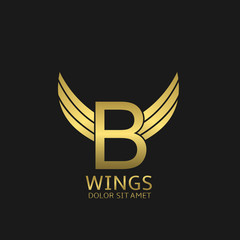 Wings B letter logo