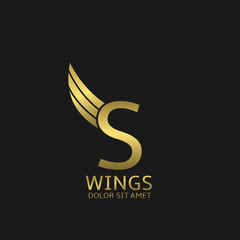 Obraz premium Golden S letter logo