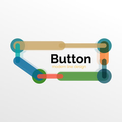 Thin line design geometric button, flat illustration