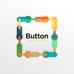 Thin line design geometric button, flat illustration