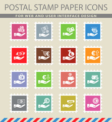 hand and money icon set