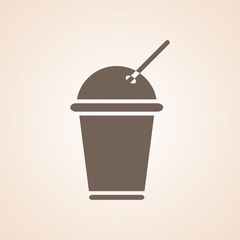 Coffee Cup & Drink Cup Icon on Dark Gray Color. Eps-10.