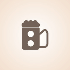 Beer Mug Icon on Dark Gray Color. Eps-10.