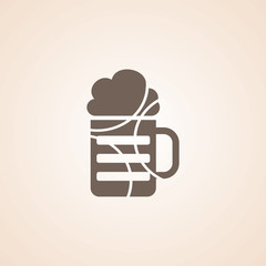 Beer Mug Icon on Dark Gray Color. Eps-10.