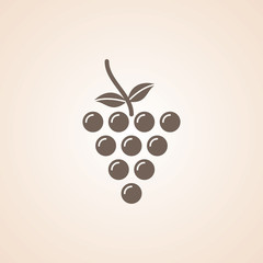 Grapes Icon on Dark Gray Color. Eps-10.