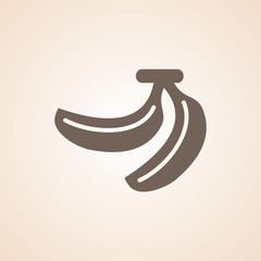 Banana Icon on Dark Gray Color. Eps-10.