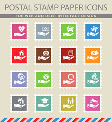 insurance hand icon set