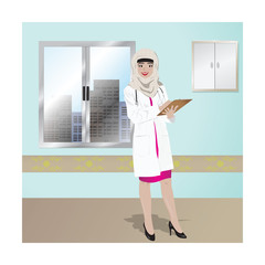 Fototapeta na wymiar Female doctor vector illustration