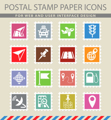 navigation ransport map icon set