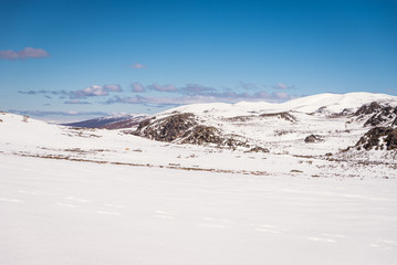 Fototapeta na wymiar Snow Mountain, A Veiga, Galicia, Spain.