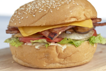 Burger with bacon