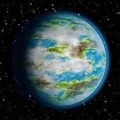 Planet earth surrounded by the stars