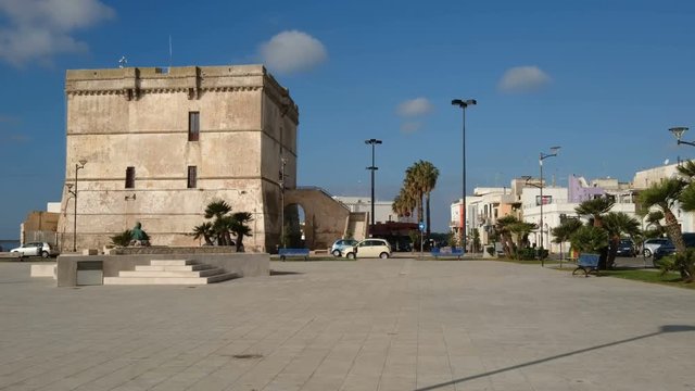 Watchtower in Porto Cesareo, a famous tourist town in Salento, southern Italy
