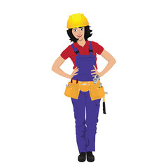 Vector illustration of female worker