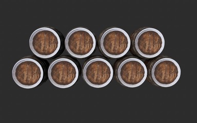 Wood barrels isolated
