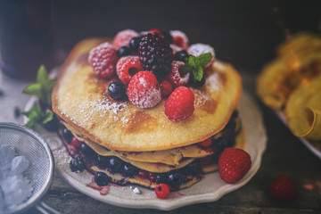 Pancakes with frutti di bosco (filtered)